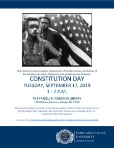Constitution Day Flyer at Saint Augustine's University