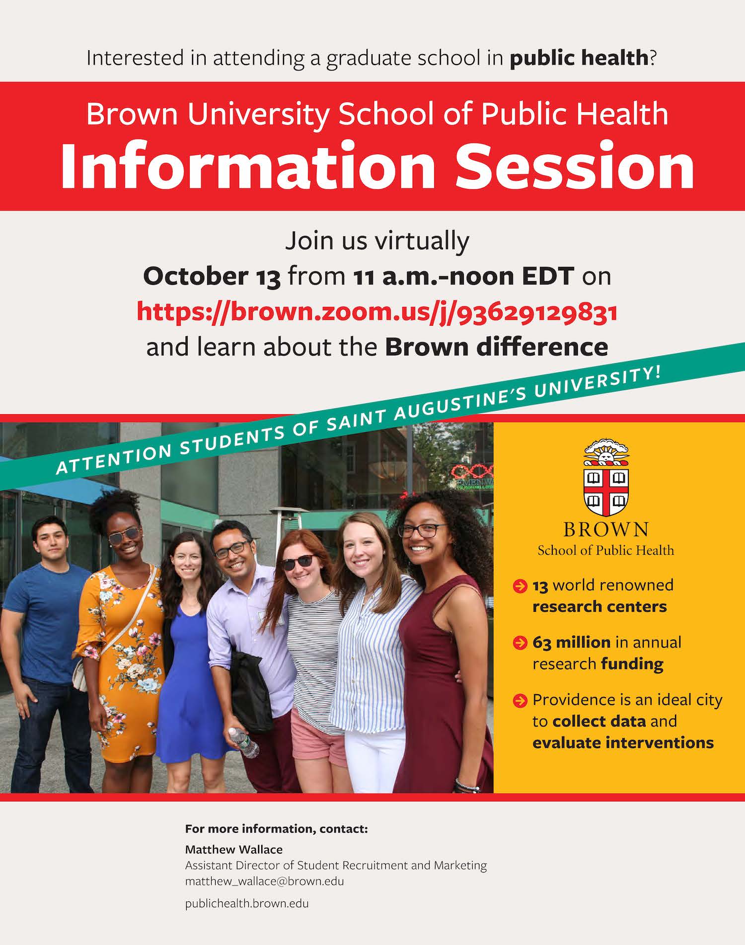 Brown University School Of Public Health Graduate School Information