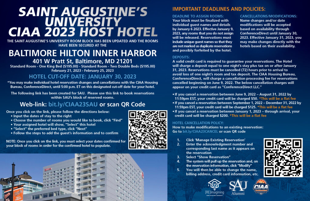 CIAAHotelPostcard2023 (1) Saint Augustine's University