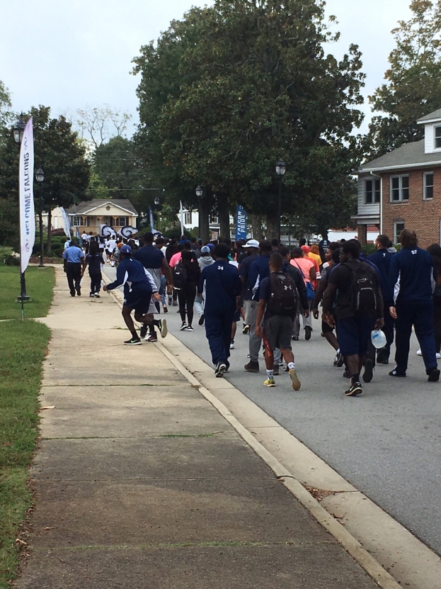 Students of SAU Walk to the Polls on Election Day